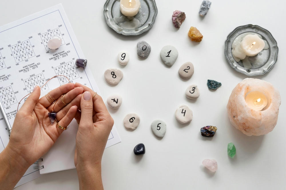 women doing numerology with rocks