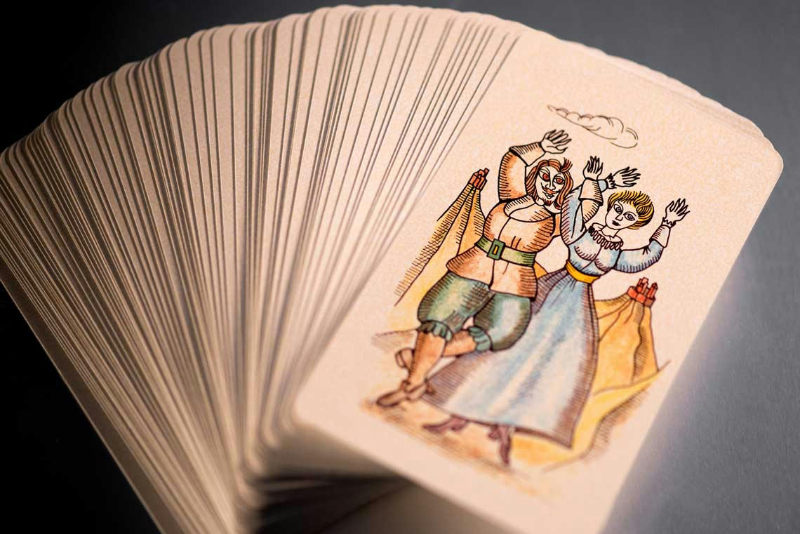 fanned a deck of tarot cards